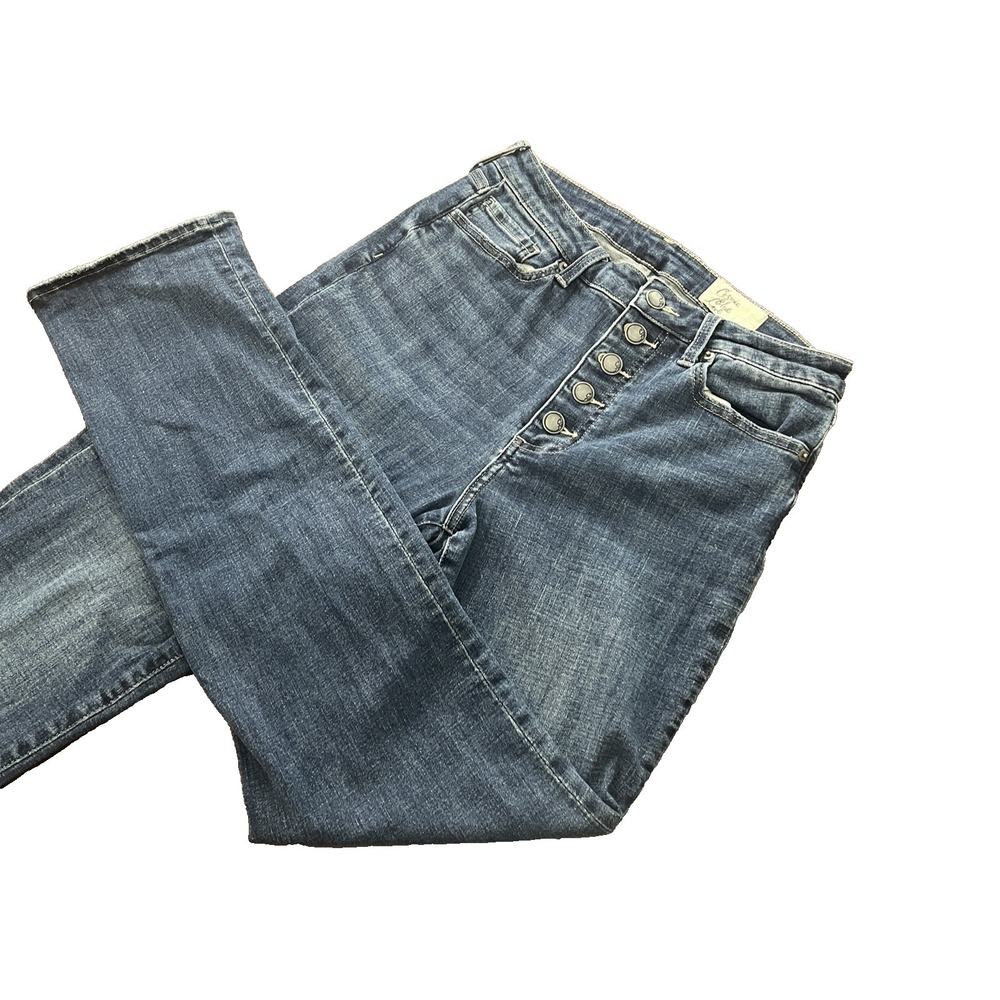 Cosmic Blue Love Women's Jeans Size 20 Button Fly Straight Stretch Denim Casual